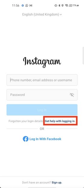 How to recover Instagram account on Android