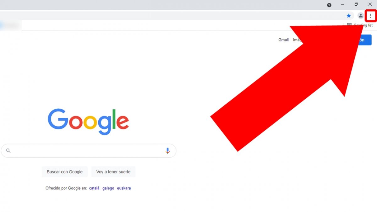 Click on the three vertical dots to open the Google Chrome menu.
