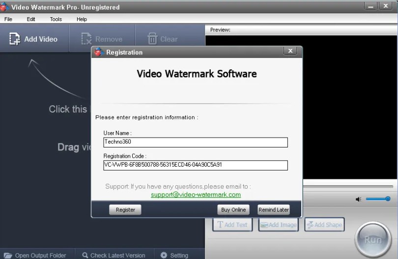 Video Watermark Pro License Code