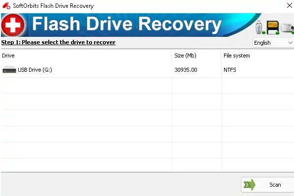 SoftOrbits Flash Drive Recovery UI