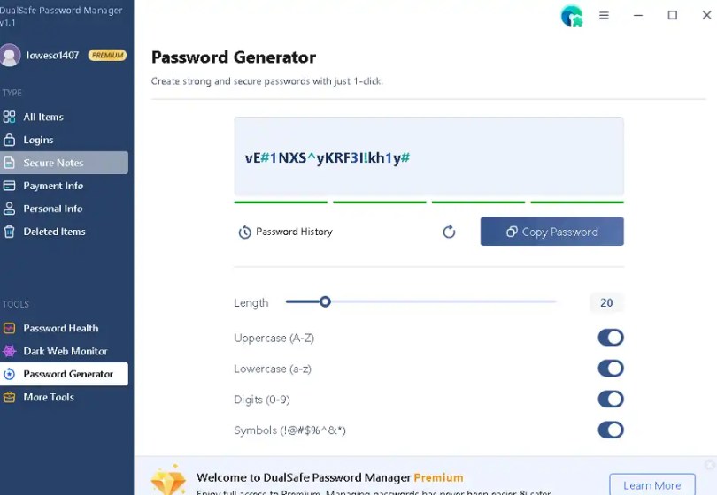 iTop DualSafe Password Manager -Password Generator