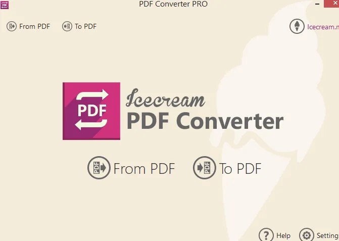 Icecream PDF Converter Pro UI