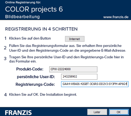 COLOR PROJECTS 6 License Code Activation
