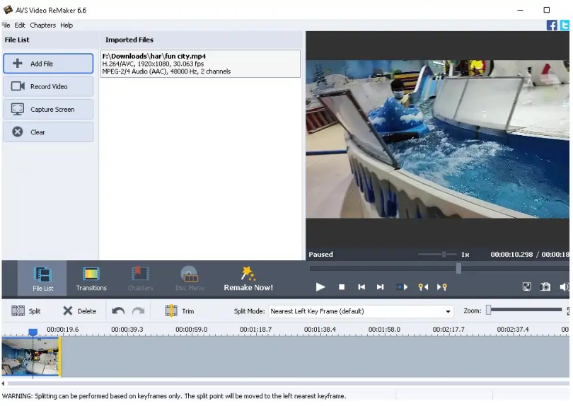 AVS Video ReMaker 6.6 UI