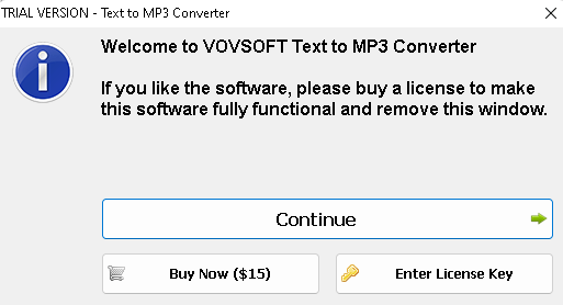 VOVSOFT Text to MP3 Converter License