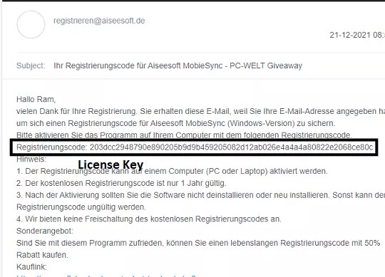 Aiseesoft MobieSync License