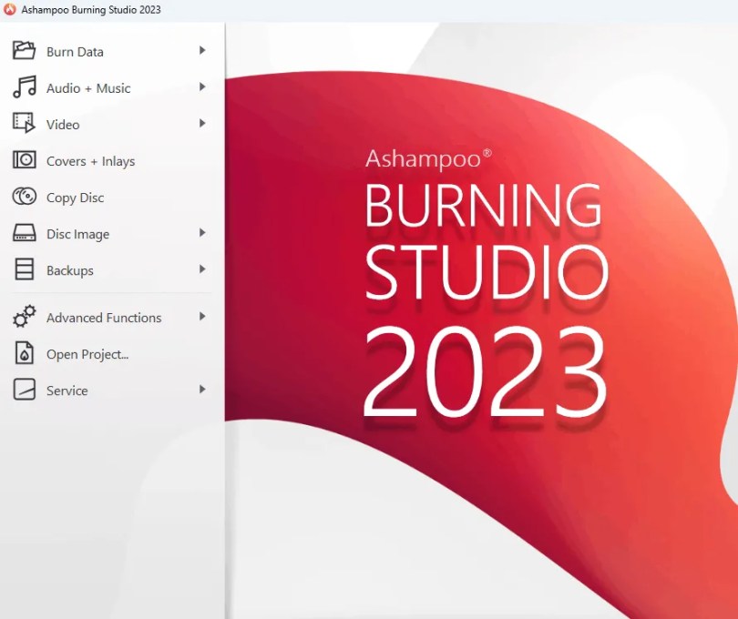Ashampoo Burning Studio 2023 UI