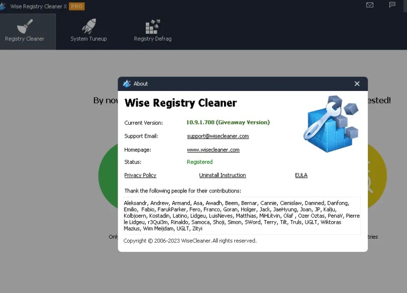 Wise Registry Cleaner Pro Giveaway Version